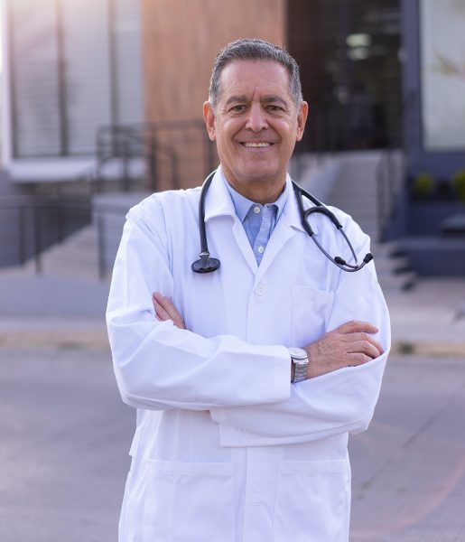 doctor standing near clinic